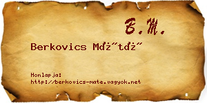 Berkovics Máté névjegykártya